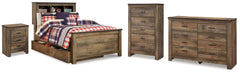 Trinell Full Bookcase Storage Bed, Dresser, Chest and Nightstand