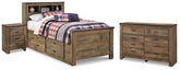 Best Deals Furniture - Ashley Furniture - Trinell Twin Bookcase Storage Bed, Dresser and Nightstand - Twin Bookcase Storage Bed, Dresser and Nightstand - B446B100