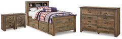 Best Deals Furniture - Ashley Furniture - Trinell Twin Bookcase Bed, Dresser and 2 Nightstands - Twin Bookcase Bed, Dresser and 2 Nightstands - B446B101