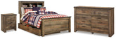 Best Deals Furniture - Ashley Furniture - Trinell Full Bookcase Storage Bed, Dresser and Nightstand - Full Bookcase Storage Bed, Dresser and Nightstand - B446B103