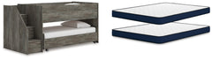 Best Deals Furniture - Ashley Furniture - Frandern Twin Over Twin Loft Bed and Mattresses - Twin Over Twin Loft Bed and Mattresses - B4480B27