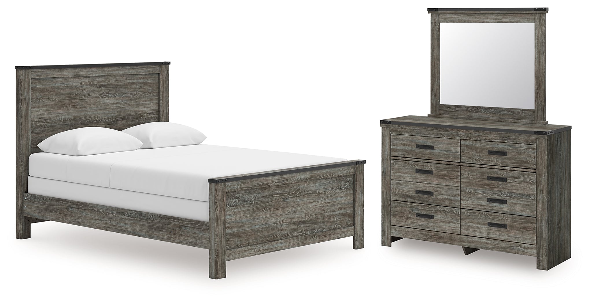 Best Deals Furniture - Ashley Furniture - Frandern Queen Panel Bed, Dresser and Mirror - Queen Panel Bed, Dresser and Mirror - B4480B22