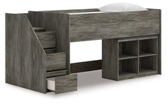 Frandern Twin Loft Bed with Bookcase Storage
