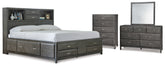Best Deals Furniture - Ashley Furniture - Caitbrook California King Storage Bed, Dresser, Mirror and Chest - California King Storage Bed, Dresser, Mirror and Chest - B476B11