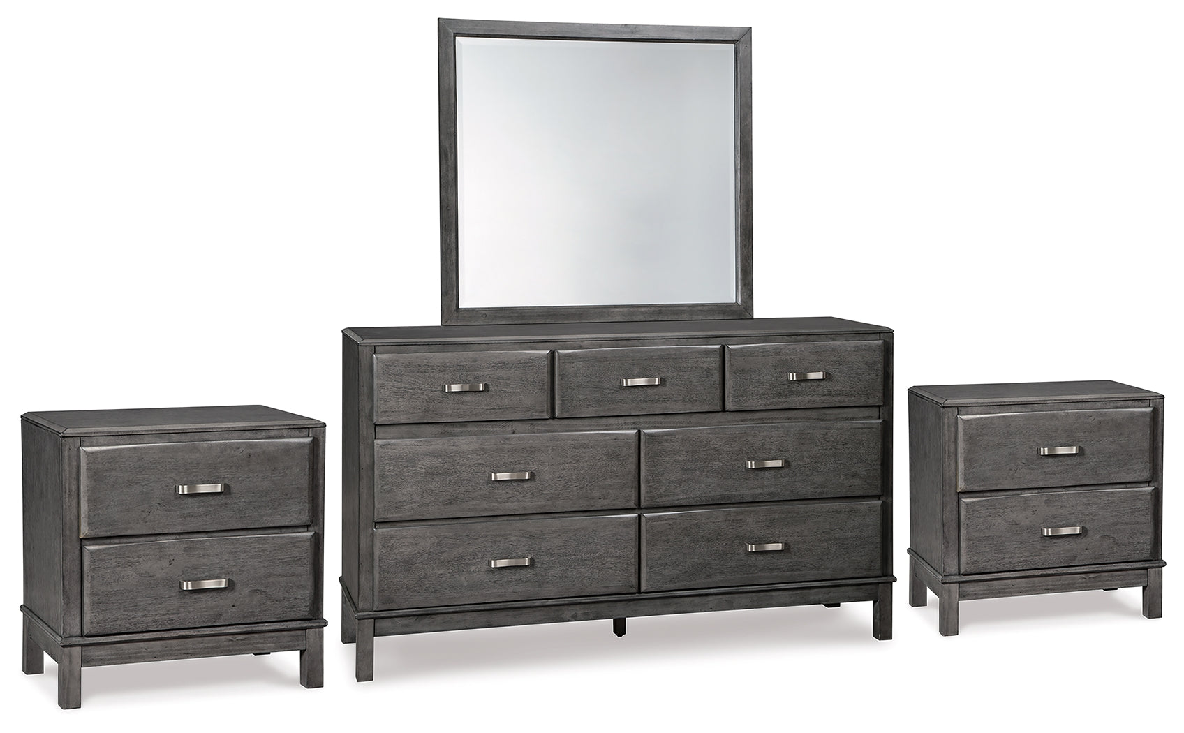 Best Deals Furniture - Ashley Furniture - Caitbrook Dresser, Mirror and 2 Nightstands - Dresser, Mirror and 2 Nightstands - B476B25