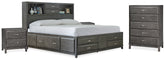 Best Deals Furniture - Ashley Furniture - Caitbrook King Storage Bed, Chest and 2 Nightstands - King Storage Bed, Chest and 2 Nightstands - B476B20