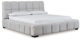 Best Deals Furniture - Ashley Furniture - Grendusk California King Upholstered Bed - California King Upholstered Bed / Light Gray - PCB584B3