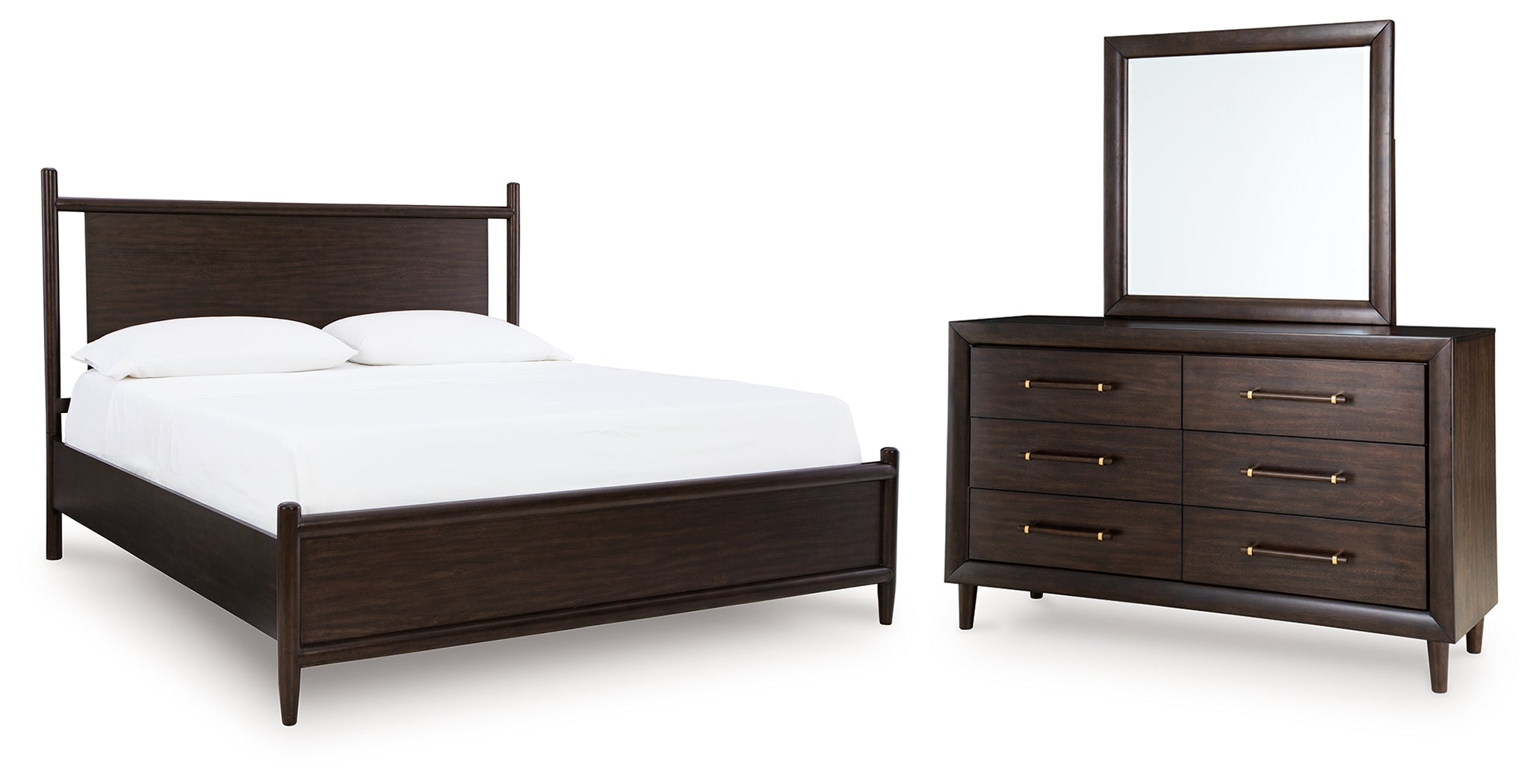 Best Deals Furniture - Ashley Furniture - Dantenton Queen Panel Bed, Dresser and Mirror - Queen Panel Bed, Dresser and Mirror - B611B3