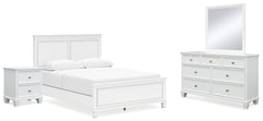 Best Deals Furniture - Ashley Furniture - Fortman Queen Panel Bed, Dresser, Mirror and Nightstand - Queen Panel Bed, Dresser, Mirror and Nightstand - B680B12