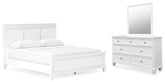 Best Deals Furniture - Ashley Furniture - Fortman California King Panel Bed, Dresser and Mirror - California King Panel Bed, Dresser and Mirror - B680B14