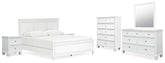 Best Deals Furniture - Ashley Furniture - Fortman King Panel Bed, Dresser, Mirror, Chest and 2 Nightstands - King Panel Bed, Dresser, Mirror, Chest and 2 Nightstands - B680B19
