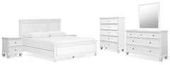 Best Deals Furniture - Ashley Furniture - Fortman King Panel Bed, Dresser, Mirror, Chest and 2 Nightstands - King Panel Bed, Dresser, Mirror, Chest and 2 Nightstands - B680B19