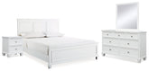 Best Deals Furniture - Ashley Furniture - Fortman King Panel Bed, Dresser, Mirror and Nightstand - King Panel Bed, Dresser, Mirror and Nightstand - B680B17