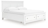 Best Deals Furniture - Ashley Furniture - Fortman California King Panel Storage Bed - California King Panel Storage Bed / White - B680B23
