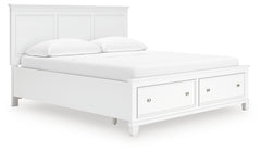 Best Deals Furniture - Ashley Furniture - Fortman California King Panel Storage Bed - California King Panel Storage Bed / White - B680B23