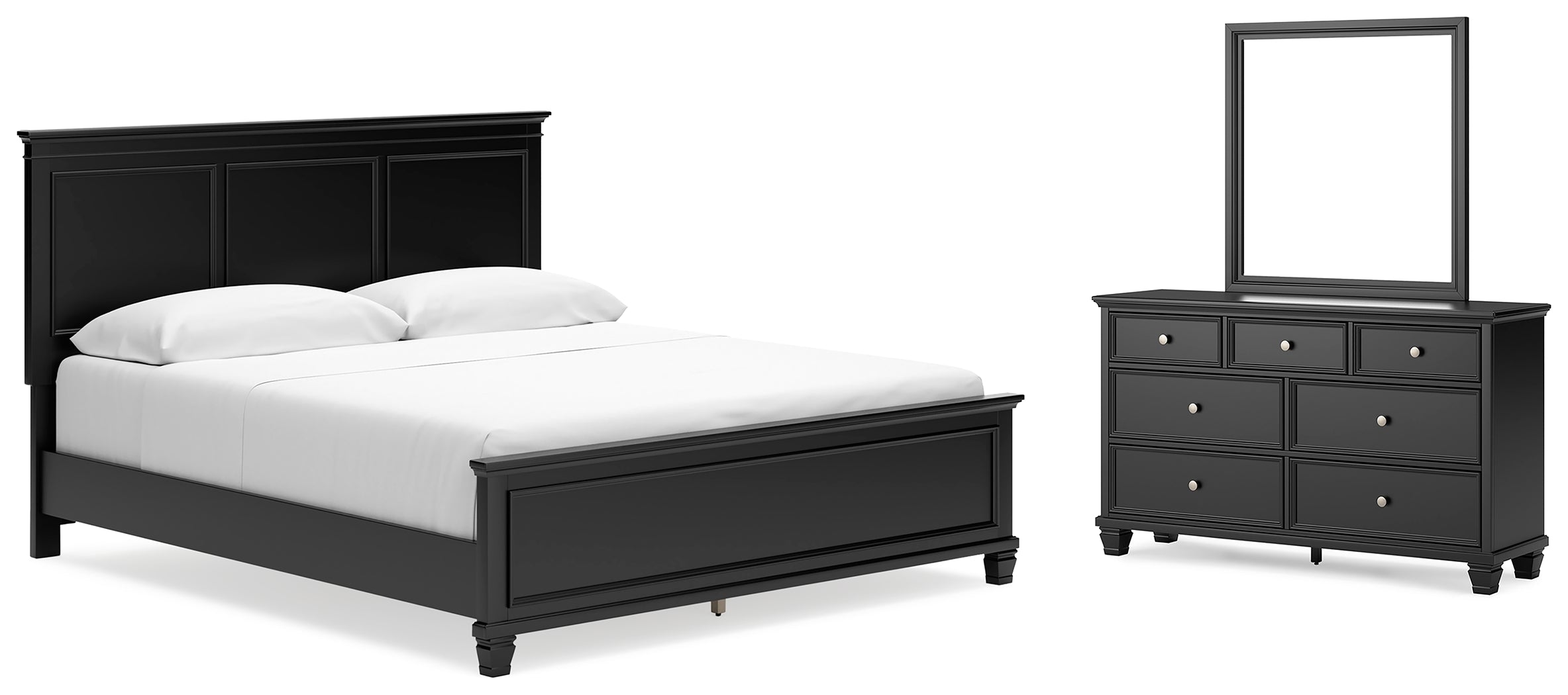 Best Deals Furniture - Ashley Furniture - Lanolee California King Panel Bed, Dresser and Mirror - California King Panel Bed, Dresser and Mirror - B687B14