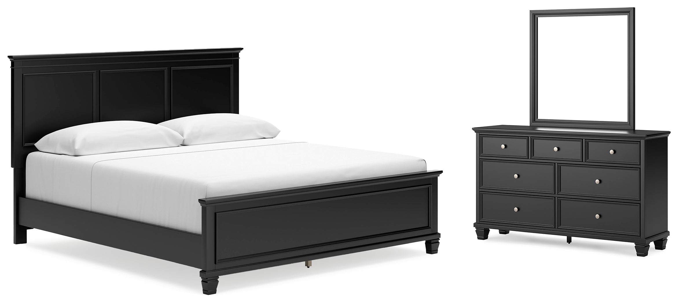 Best Deals Furniture - Ashley Furniture - Lanolee King Panel Bed, Dresser and Mirror - King Panel Bed, Dresser and Mirror - B687B13