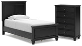 Best Deals Furniture - Ashley Furniture - Lanolee Twin Panel Bed and Chest - Twin Panel Bed and Chest - B687B30