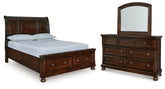 Best Deals Furniture - Ashley Furniture - Porter Queen Sleigh Storage Bed, Dresser and Mirror - Queen Sleigh Storage Bed, Dresser and Mirror - B697B53