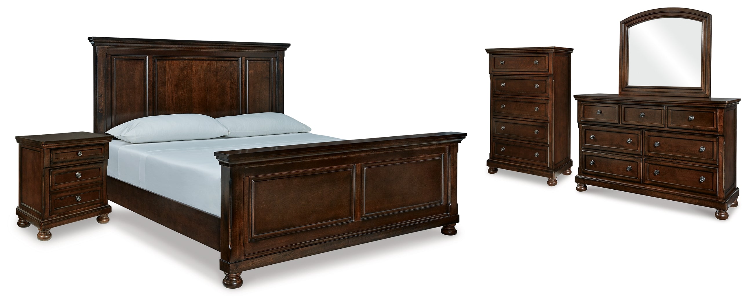 Best Deals Furniture - Ashley Furniture - Porter King Panel Bed, Dresser, Mirror, Chest and Nightstand - King Panel Bed, Dresser, Mirror, Chest and Nightstand - B697B33