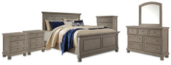 Best Deals Furniture - Ashley Furniture - Lettner King Panel Bed, Dresser, Mirror, Chest and 2 Nightstands - King Panel Bed, Dresser, Mirror, Chest and 2 Nightstands - B733B58