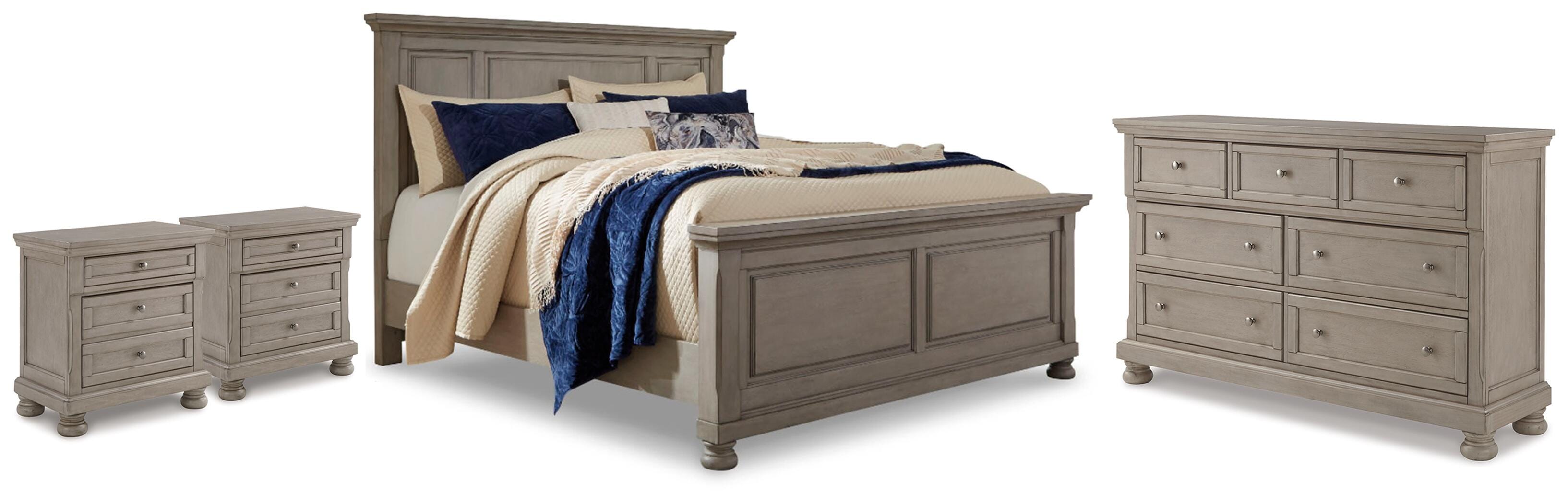 Best Deals Furniture - Ashley Furniture - Lettner Queen Panel Bed, Dresser and 2 Nightstands - Queen Panel Bed, Dresser and 2 Nightstands - B733B60