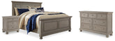 Best Deals Furniture - Ashley Furniture - Lettner Queen Panel Bed, Dresser, and Nightstand - Queen Panel Bed, Dresser, and Nightstand - B733B42