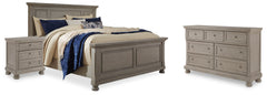 Best Deals Furniture - Ashley Furniture - Lettner Queen Panel Bed, Dresser, and Nightstand - Queen Panel Bed, Dresser, and Nightstand - B733B42