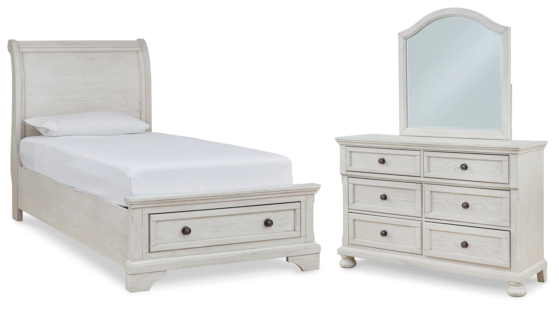 Best Deals Furniture - Ashley Furniture - Robbinsdale Twin Sleigh Storage Bed, Dresser and Mirror - Twin Sleigh Storage Bed, Dresser and Mirror - B742B14