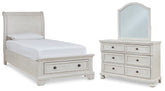 Best Deals Furniture - Ashley Furniture - Robbinsdale Twin Sleigh Storage Bed, Dresser and Mirror - Twin Sleigh Storage Bed, Dresser and Mirror - B742B14