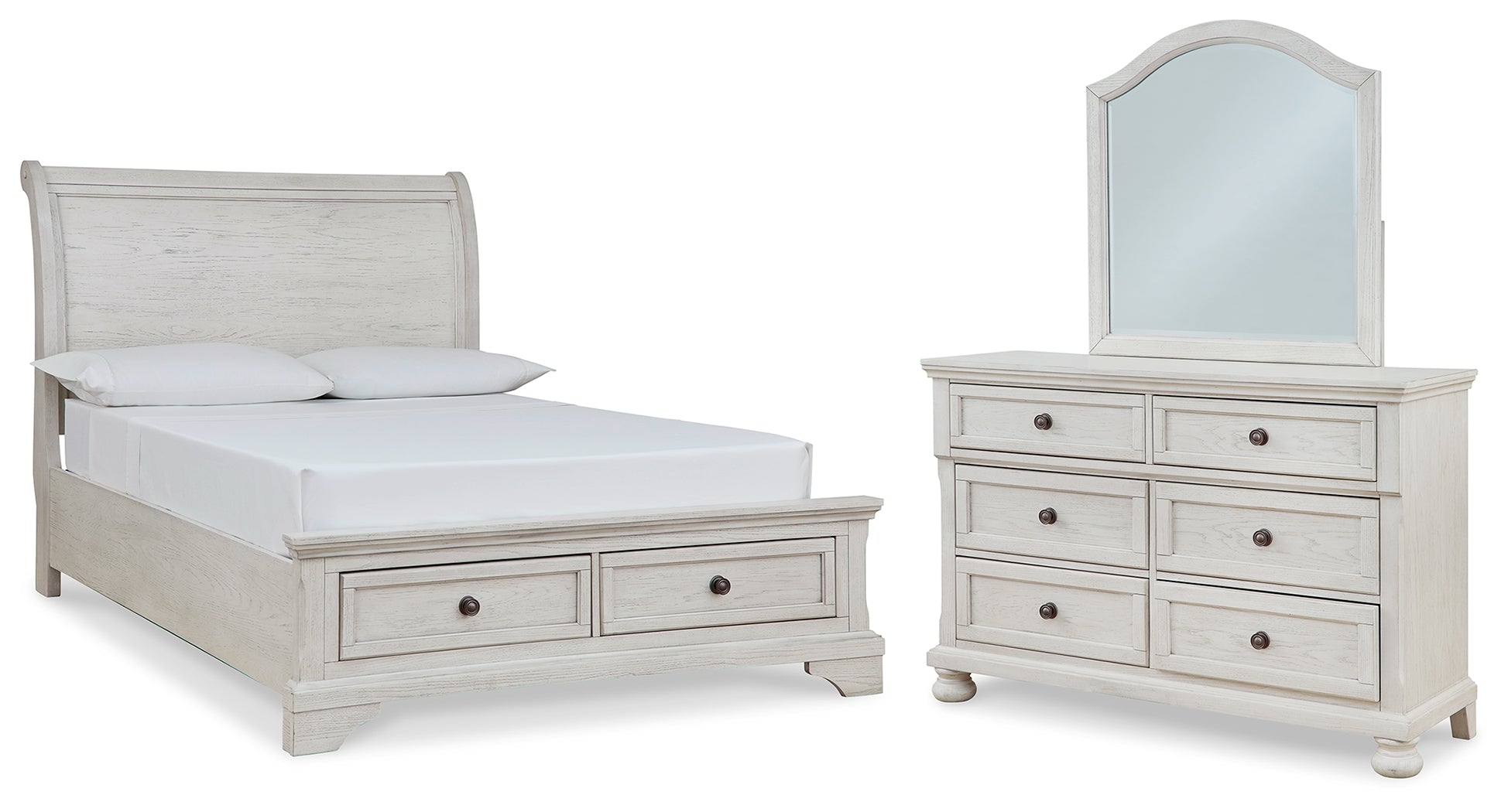 Best Deals Furniture - Ashley Furniture - Robbinsdale Full Sleigh Storage Bed, Dresser and Mirror - Full Sleigh Storage Bed, Dresser and Mirror - B742B15