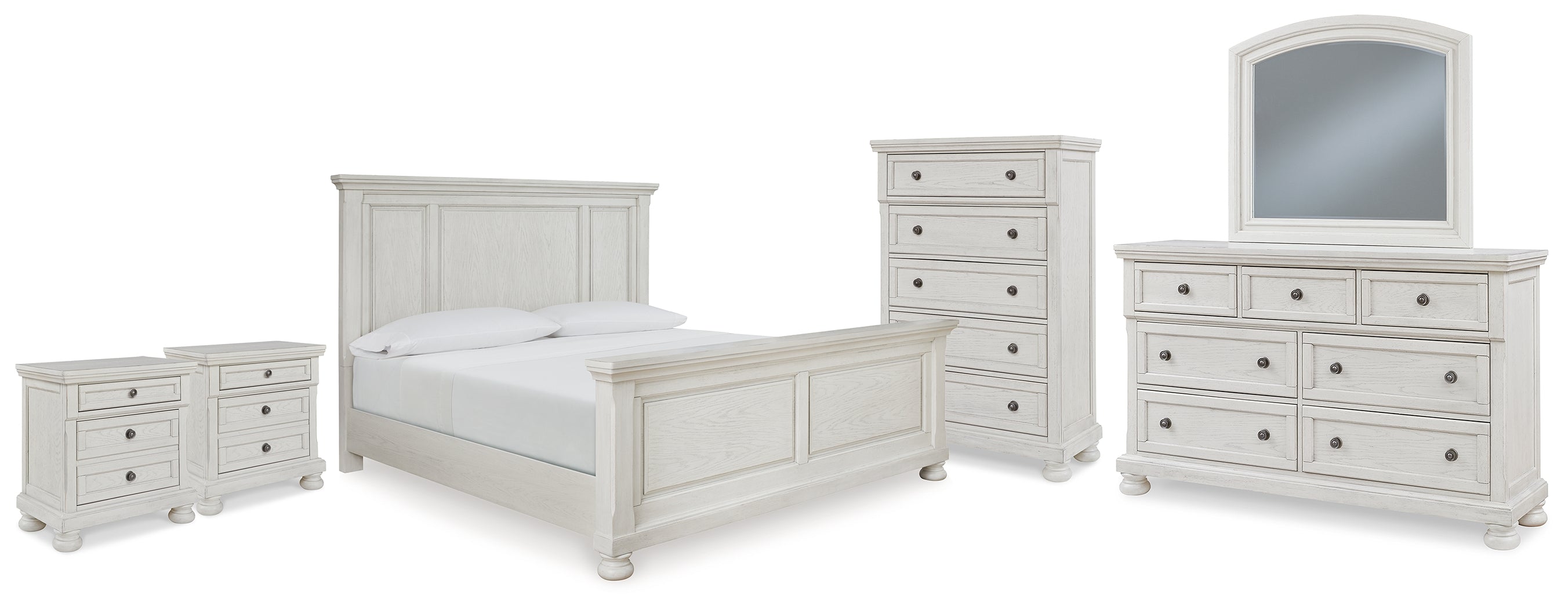 Best Deals Furniture - Ashley Furniture - Robbinsdale King Panel Bed, Dresser, Mirror, Chest and 2 Nightstands - King Panel Bed, Dresser, Mirror, Chest and 2 Nightstands - B742B38