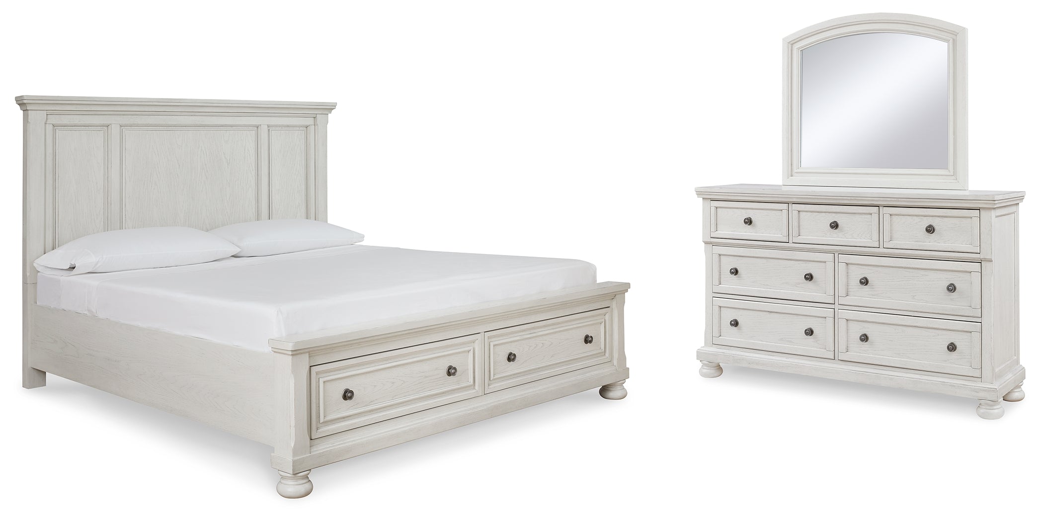 Best Deals Furniture - Ashley Furniture - Robbinsdale King Panel Storage Bed, Dresser and Mirror - King Panel Storage Bed, Dresser and Mirror - B742B31