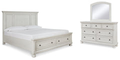 Best Deals Furniture - Ashley Furniture - Robbinsdale King Panel Storage Bed, Dresser and Mirror - King Panel Storage Bed, Dresser and Mirror - B742B31