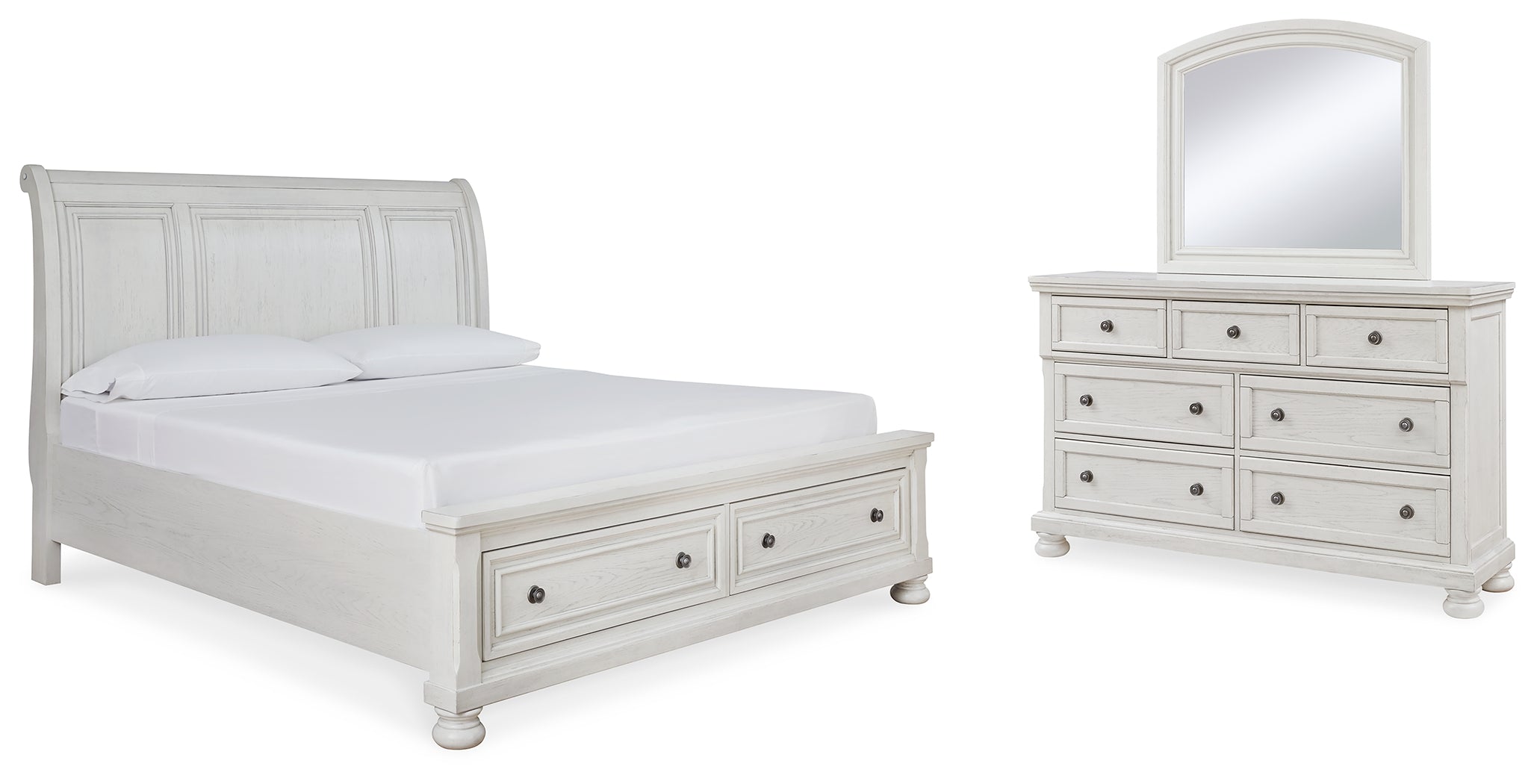 Best Deals Furniture - Ashley Furniture - Robbinsdale Queen Sleigh Storage Bed, Dresser and Mirror - Queen Sleigh Storage Bed, Dresser and Mirror - B742B5