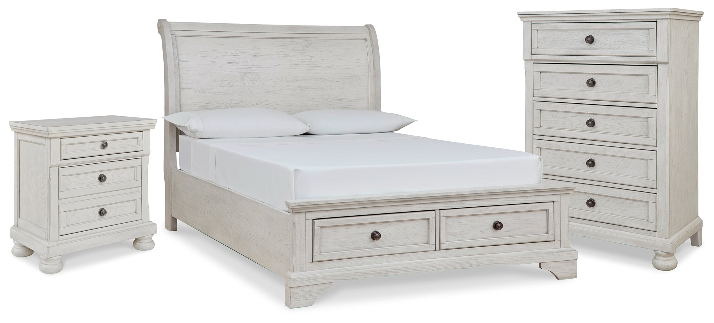 Best Deals Furniture - Ashley Furniture - Robbinsdale Full Sleigh Storage Bed, Chest and Nightstand - Full Sleigh Storage Bed, Chest and Nightstand - B742B48