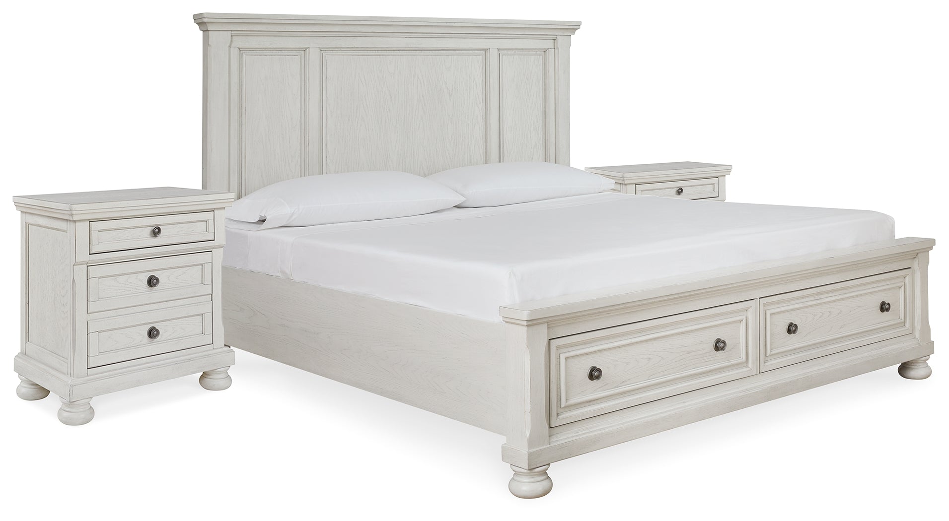 Best Deals Furniture - Ashley Furniture - Robbinsdale King Storage Bed and 2 Nightstands - King Storage Bed and 2 Nightstands - B742B37