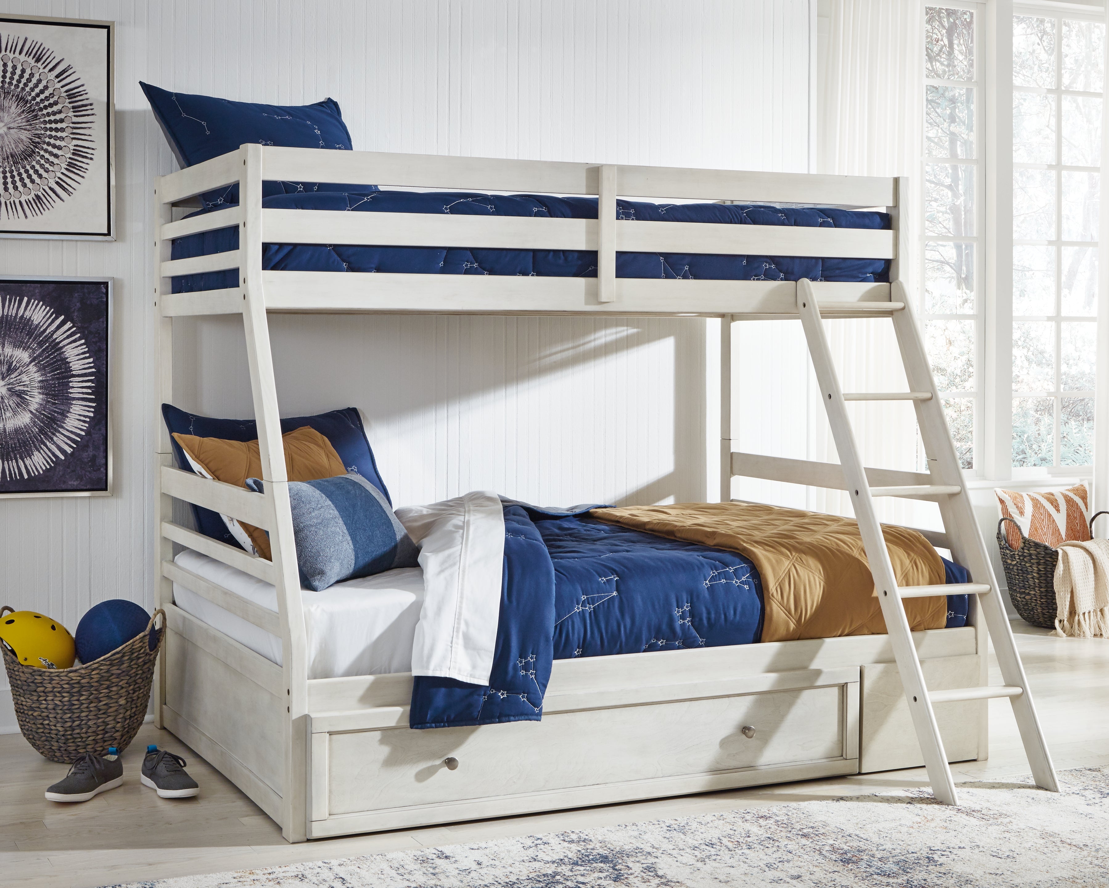 Best Deals Furniture - Ashley Furniture - Robbinsdale Twin over Full Bunk Bed with Storage - Twin over Full Bunk Bed with Storage - B742B16