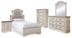 Best Deals Furniture - Ashley Furniture - Realyn Twin Panel Bed, Dresser, Mirror, Chest and Nightstand - Twin Panel Bed, Dresser, Mirror, Chest and Nightstand - B743B44
