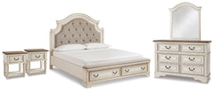 Best Deals Furniture - Ashley Furniture - Realyn King Panel Storage Bed, Dresser, Mirror and 2 Nightstands - King Panel Storage Bed, Dresser, Mirror and 2 Nightstands - B743B66