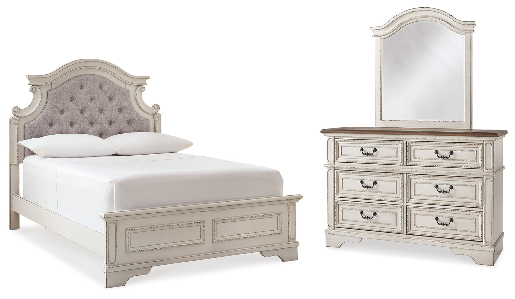 Best Deals Furniture - Ashley Furniture - Realyn Full Panel Bed, Dresser and Mirror - Full Panel Bed, Dresser and Mirror - B743B17