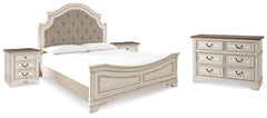 Best Deals Furniture - Ashley Furniture - Realyn King Panel Bed, Dresser and 2 Nightstands - King Panel Bed, Dresser and 2 Nightstands / Two-tone - B743B63
