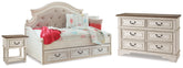 Best Deals Furniture - Ashley Furniture - Realyn Twin Storage Daybed, Dresser and Nightstand - Twin Storage Daybed, Dresser and Nightstand - B743B92