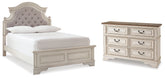 Best Deals Furniture - Ashley Furniture - Realyn Full Upholstered Panel Bed with Dresser - Full Upholstered Panel Bed with Dresser - B743B34