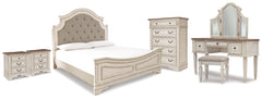 Best Deals Furniture - Ashley Furniture - Realyn King Panel Bed, Vanity, Chest and 2 Nightstands - King Panel Bed, Vanity, Chest and 2 Nightstands - B743B73