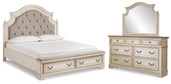 Best Deals Furniture - Ashley Furniture - Realyn King Upholstered Bed with Dresser and Mirror - King Upholstered Bed with Dresser and Mirror - B743B24
