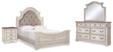 Best Deals Furniture - Ashley Furniture - Realyn Queen Bed with Mirrored Dresser and Nightstand - Queen Bed with Mirrored Dresser and Nightstand - B743B22