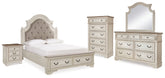 Best Deals Furniture - Ashley Furniture - Realyn Queen Upholstered Bed, Dresser, Mirror, Chest and Nightstand - Queen Upholstered Bed, Dresser, Mirror, Chest and Nightstand - B743B30