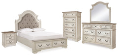 Best Deals Furniture - Ashley Furniture - Realyn Queen Upholstered Bed, Dresser, Mirror, Chest and Nightstand - Queen Upholstered Bed, Dresser, Mirror, Chest and Nightstand - B743B30