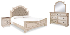 Best Deals Furniture - Ashley Furniture - Realyn California King Panel Bed, Dresser, Mirror and Nightstand - California King Panel Bed, Dresser, Mirror and Nightstand - B743B31